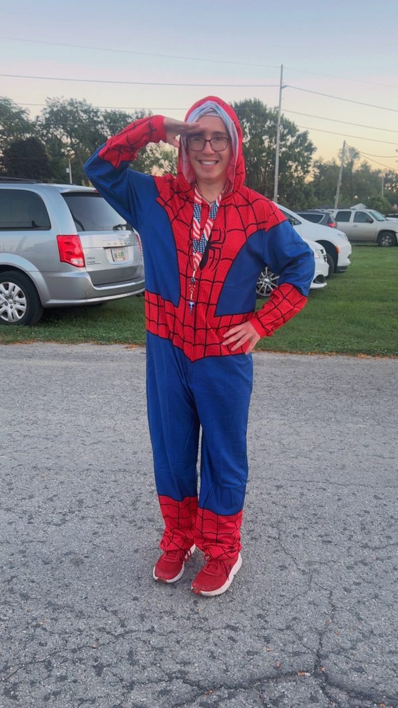 Showing some superhero spirit